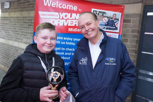 Elliot Thomas, 2021’s winner in the 10-13 age category, pictured with Quentin Willson