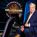 Jeremy Clarkson, sat in the host’s chair on set of Who Wants to be a Millionaire? (Credit: Stellify Media)