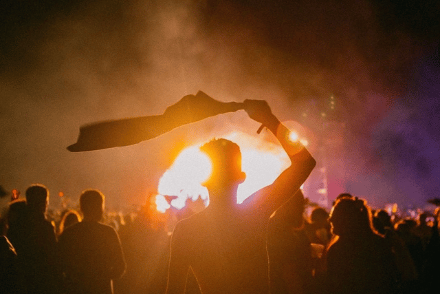 Fans taking in the booming atmosphere of the festival