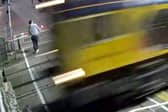 Lincolns latest cohort of students have been taught a lesson in rail safety, after worrying CCTV footage shows a man stumble across a level crossing