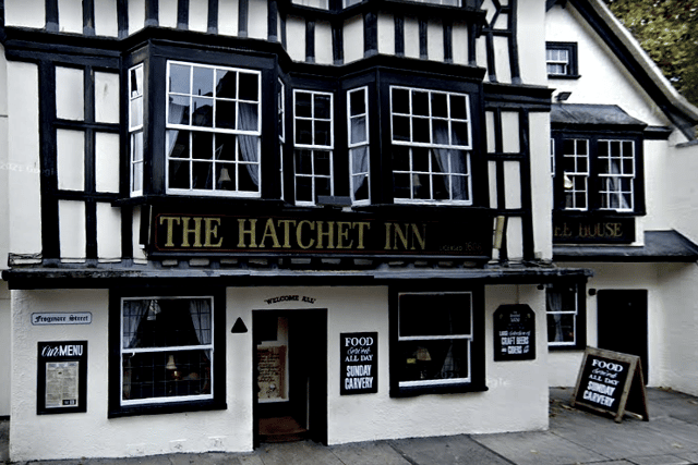 The Hatchet Inn boast a door believed to be made out of layers of human skin.