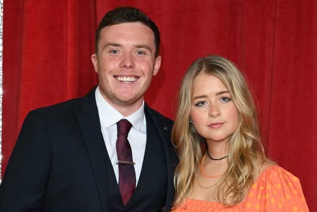  Bradley Johnson and Isobel Steele attend the British Soap Awards 2022 (Getty Images) 