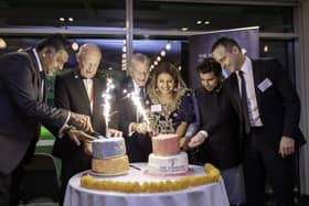 The cutting of the Diwali cake at Headingley 