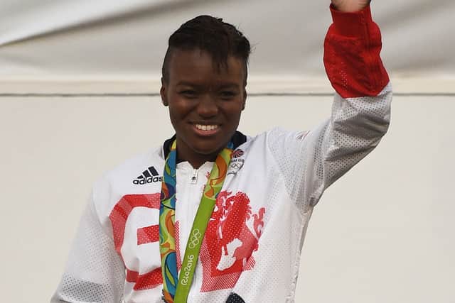 Olympic boxer Nicola Adams recently had a baby with her model girlfriend Ella Baig. The pair shared their IVF journey in an ITVBe documentary, Nicola Adams: Me and IVF. (Credit AFP via Getty Images) 
