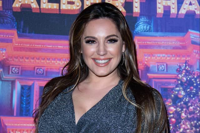 Kelly Brook attended Emma Bunton's Christmas Party at the Hilton Hotel on London’s Park Lane in 2019. (Photo by Joe Maher/Getty Images)