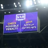 VAR in use at the 2022 World Cup in Qatar.