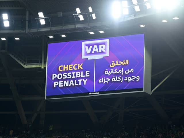 VAR in use at the 2022 World Cup in Qatar.