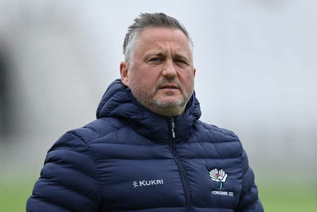 Yorkshire Director of Cricket Darren Gough during the LV= Insurance County Championship match between Yorkshire and Kent at Headingley on April 28, 2022 in Leeds, England. (Photo by Gareth Copley/Getty Images)