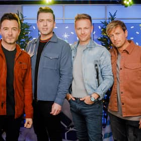 Westlife took to the stage at Leeds First Direct Arena, earlier this week as part of “The Wild Dreams” 2022 tour. (Photo by Tristan Fewings/Getty Images)