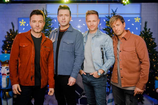 Westlife took to the stage at Leeds First Direct Arena, earlier this week as part of “The Wild Dreams” 2022 tour. (Photo by Tristan Fewings/Getty Images)