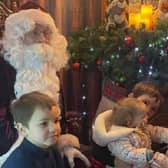 Helen took her three children to meet Santa over Christmas. (Picture: Instagram/@helenskelton)