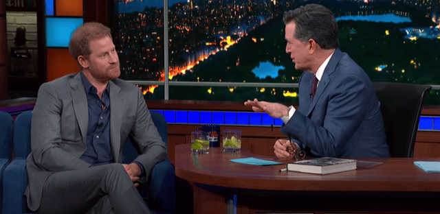 Harry, Duke of Sussex, appeared on CBS late night talk show The Late Show with Stephen Colbert on Tuesday evening (US time)