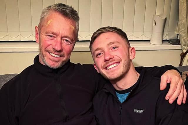Nile Wilson has shared a photo of his dad following a brain surgery on Tuesday after two strokes in 10 years (@nilemw - Instagram)