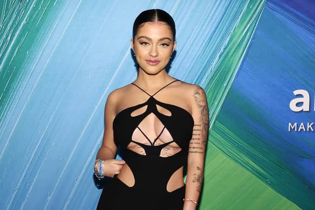 Malu Trevejo attends the amfAR Gala Los Angeles 2021 honoring TikTok and Jeremy Scott at Pacific Design Center on November 04, 2021 in West Hollywood, California. (Photo by Matt Winkelmeyer/Getty Images)