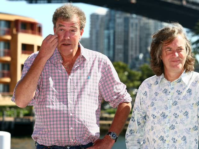 TV Presenters Jeremy Clarkson and James May. (Photo by Mike Flokis/Getty Images)