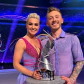 Nile Wilson and Olivia Smart were crowed the winners of Dancing on Ice 2023 (@joannajwilson - Instagram)
