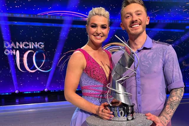 Nile Wilson and Olivia Smart were crowed the winners of Dancing on Ice 2023 (@joannajwilson - Instagram)