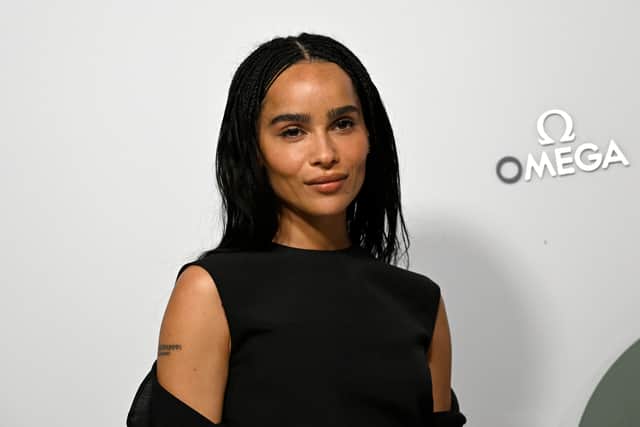 Zoë Kravitz attends the Omega Aqua Terra Shades, International Launch Event at Embankment Galleries on March 22, 2023 in London, England. (Photo by Gareth Cattermole/Getty Images)