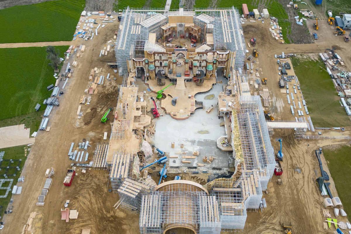 Sneak peek at construction for Wicked’s Land of Oz set