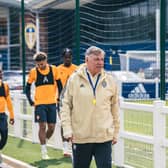 Sam Allardyce leads a Leeds United training sessions (Picture: Leeds United Football Club)
