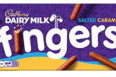 Cadbury Dairy Milk Fingers Salted Caramel combines its iconic crisp biscuit coated in delicious Cadbury Dairy Milk chocolate with caramel flavour and a hint of salt. 