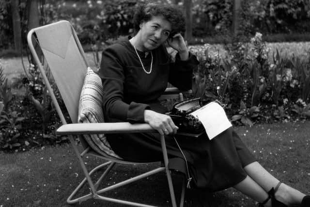 Children's writer Enid Blyton sitting in her garden in Beaconsfield, Buckinghamshire (Photo: George Konig/Getty Images)
