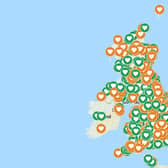 HeartSafe has a map of the UK's publicly available defibrillators (HeartSafe)