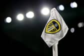 General close up view of a Leeds United corner flag