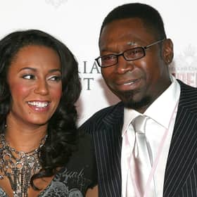 Spice Girl Melanie Brown poses with father Martin Brown at Victoria’s Secret Fashion Show after party Held at the Kodak Theatre, Grand Ballroom on November 16, 2007 in Hollywood, California.  (Photo by Frazer Harrison/Getty Images)