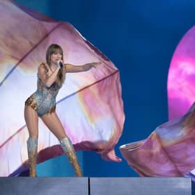 US singer-songwriter Taylor Swift performs onstage on the first night of her "Eras Tour" at AT&T Stadium in Arlington, Texas, on March 31, 2023. (Photo by SUZANNE CORDEIRO / AFP) (Photo by SUZANNE CORDEIRO/AFP via Getty Images)