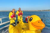 RNLI coastguards with their new apprentice ‘Quackers'