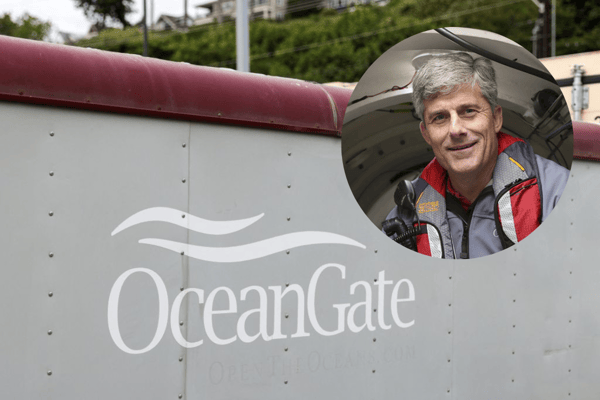 Stockton Rush (inset), the CEO of OceanGate, the company involved in the missing submersible around the site of the RMS Titanic's wreckage (Credit: Getty Images/OceanGate)