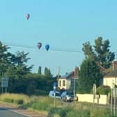 Balloons in the sky before the fatal incident above Ombersley Court, Worcester