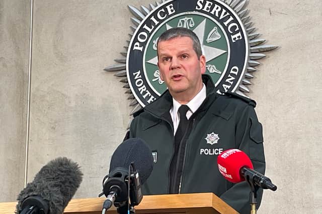 Police Service of Northern Ireland (PSNI) Assistant Chief Constable Chris Todd speaks to media about the data breach