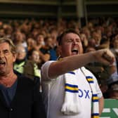 Leeds United fans show their support against West Brom. 