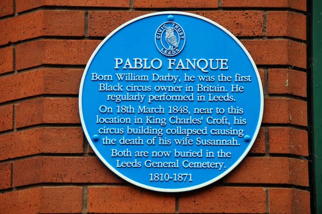 Pablo Fanque's blue plaque was unveiled on Saturday. Picture by Steve Riding