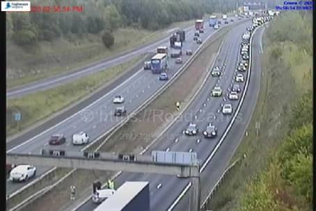 Delays are expected on the A1(M) near Leeds following a crash. Picture by Motorway Cameras
