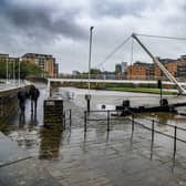 A flood alert around River Aire remained in place on Sunday evening. Picture by Tony Johnson
