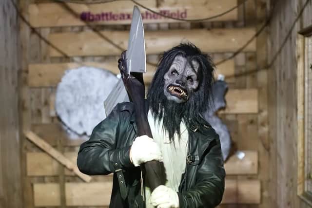 A werewolf at the Yorkshire Scare Grounds, on Hell Lane, in Wakefield. 