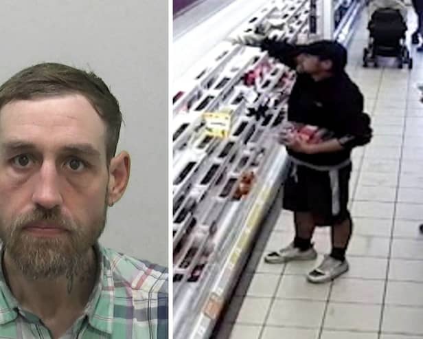 Joseph Tait, who has been banned from every Sainsbury's in the country after repeated shoplifting