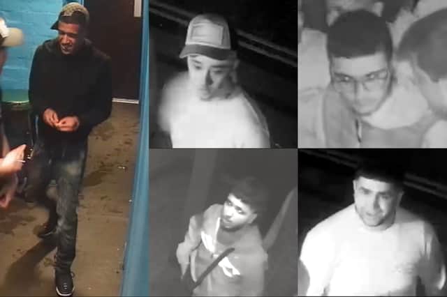 Police have released CCTV images of five men after an assault in Revolution bar, Call Lane, Leeds (Photo by West Yorkshire Police)