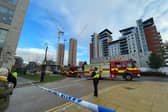 A large area around Whitehall Road was cordoned off and buildings evacuated after reports of an "unstable" crane. Picture by National World