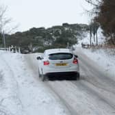 Driving in the snow.