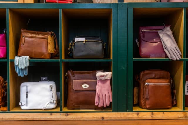 Inside Mateer Jewellery, which also offers leather goods such as bags, as well as cashmere scarves. 