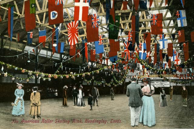 A postcard showing The American Roller Skating Rink in St Michael's Lane, Headingley. Circa 1910.
