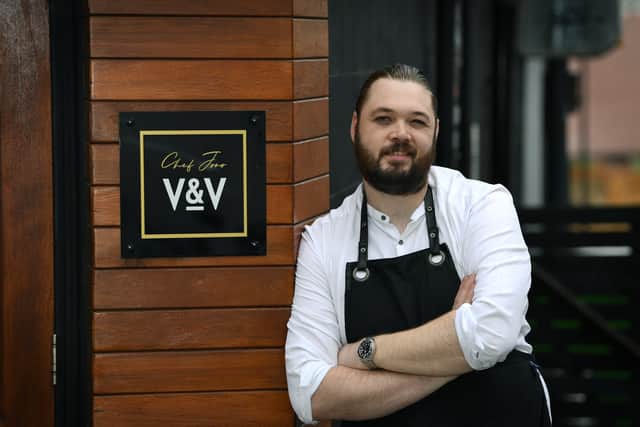 Jono Hawthorne at his Leeds restaurant Chef Jono at V&V. The fine-dining chef says she's not pushing for a Michelin star. (Photo by Jonathan Gawthorpe/National World)