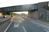 The structure, known as Smools Lane, carries the M621 over a footpath between junction 1 (Beeston) and junction 27 of the M62 (Gildersome). Picture: Google