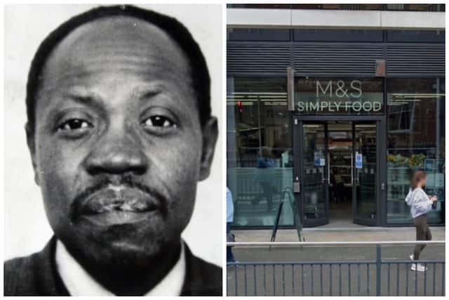 The plaque to David Oluwale (pictured) was ripped down by Palmer after he defaced the M&S store on Wellington Street with antisemitic graffiti. (pic by WYP / Google Maps)