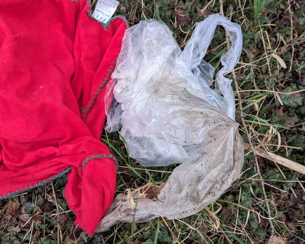The dog was found dumped in a plastic bag in Knottingley.