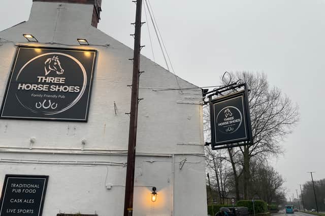 The tragic incident was reported at the Three Horse Shoes pub, in Leeds Road, Oulton, on January 28.
